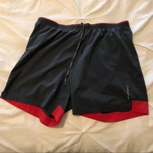 Brooks Running Shorts XL Mid Length Brief Grey/Red